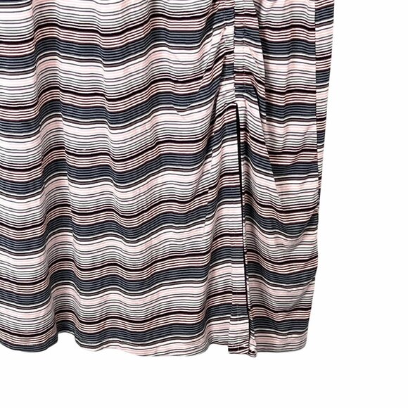 Lane Bryant Faux Wrap Maxi Dress Size 18/20 Striped Short-Sleeve Ruched VGUC - Picture 10 of 16